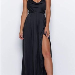 Black silk dress with string to tie around M